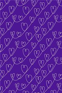 Journal Notebook White Scribbly Hearts Pattern 5