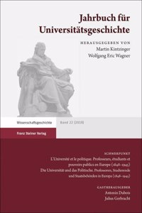 Jahrbuch Fur Universitatsgeschichte 22 (2019)