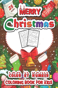 Merry Christmas color by number coloring book for kids