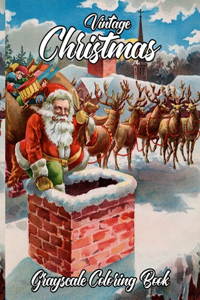 Vintage Christmas Grayscale Coloring Book