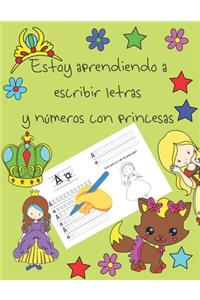 Estoy aprendiendo a escribir letras y números con princesas