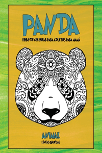 Libro de colorear para adultos para mamá - Líneas gruesas - Animal - Panda