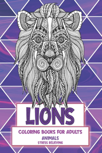 Stress Relieving Coloring Books for Adults - Animals - Lions