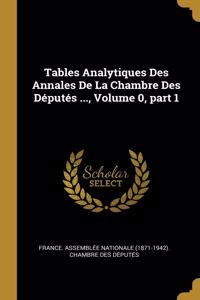 Tables Analytiques Des Annales De La Chambre Des Députés ..., Volume 0, part 1