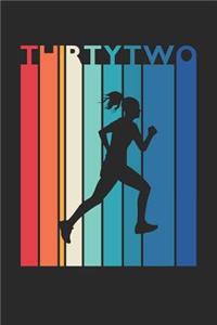 Running Notebook for 32 Year Old Women and Men - Vintage Running Journal - 32nd Birthday Gift for Runner Diary