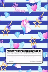 Little princess Primary Composition Notebook Story Paper Journal Dotted Midline and Picture Space