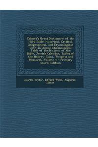 Calmet's Great Dictionary of the Holy Bible