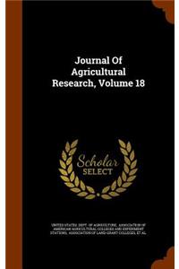 Journal of Agricultural Research, Volume 18