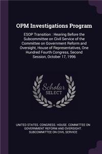 OPM Investigations Program