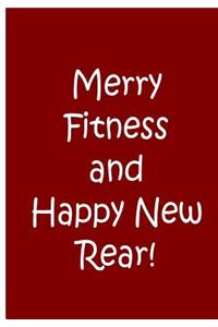 Merry Fitness and Happy New Rear! - Red Notebook / Extended Lined Pages