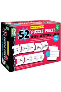 Write-On/Wipe-Off: 52 Puzzle Pieces with Writing Lines