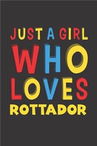 Just A Girl Who Loves Rottador: A Nice Gift Idea For Rottador Lovers Girl or Women Lined Journal Notebook