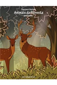 Livro para Colorir de Animais da Floresta para Adultos