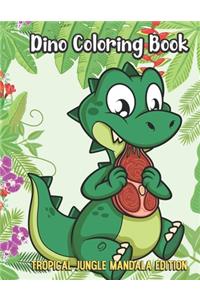 Dino Coloring Book Tropical Jungle Mandala Edition