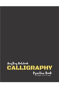Calligraphy Practice Book - AmyTmy Notebook - 100 pages - 8.5 x 11 inch - Matte Cover
