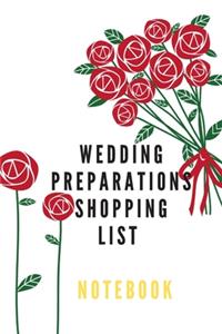 Wedding preparations shopping list notebook ideal for wedding shopping essentials and your Planning of wedding