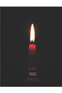 Red Candle Black Pages Notebook