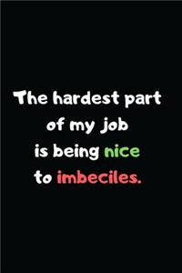 The Hardest Part of My Job is Being Nice to Imbeciles.