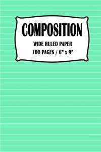 Composition Wide Ruled Paper Notebook