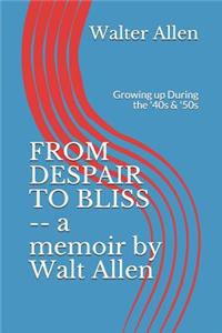 FROM DESPAIR TO BLISS -- a memoir by Walt Allen