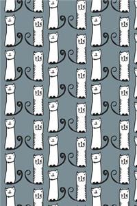 Journal Notebook For Cat Lovers Funny Tall Cats Pattern 10