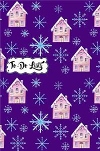 To-Do List Book - Christmas Holiday To Do Lists Journal Notebook Winter Houses Pattern 4