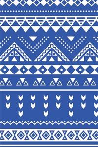 Aztec Design Notebook: Bright Blue: Notebook 6 X 9: Notebook 250 Pages