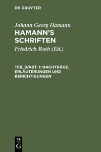 Nachträge, Erläuterungen Und Berichtigungen
