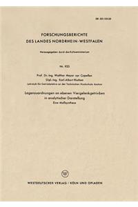 Lagenzuordnungen an Ebenen Viergelenkgetrieben in Analytischer Darstellung