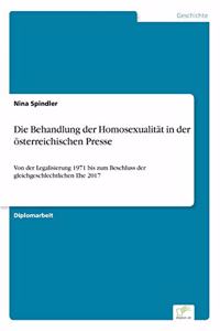 Die Behandlung der Homosexualität in der österreichischen Presse