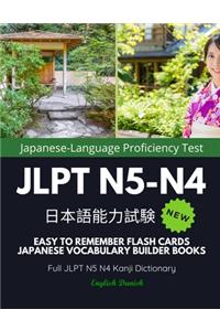 Easy to Remember Flash Cards Japanese Vocabulary Builder Books. Full JLPT N5 N4 Kanji Dictionary English Danish