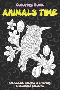 Animals Time - Coloring Book - 100 Animals designs in a variety of intricate patterns
