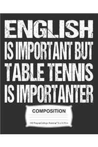 English Is Important But Table Tennis Is Importanter Composition