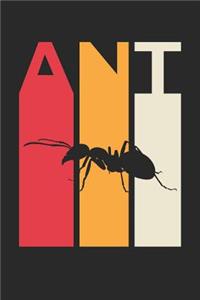 Vintage Ant Notebook - Gift for Animal Lover - Colorful Ant Diary - Retro Ant Journal