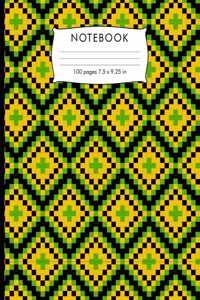 Notebook: Kwanza African pattern Composition Notebook with Cursive Paper. 100 pages Cursive Paper Book 7.5 x 9.25 inches for practice writing.