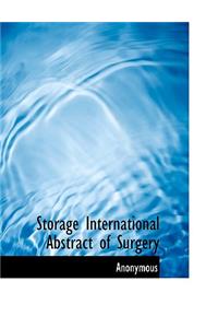 Storage International Abstract of Surgery