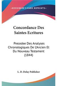 Concordance Des Saintes Ecritures