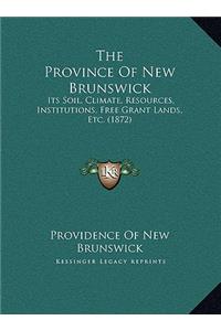 The Province Of New Brunswick