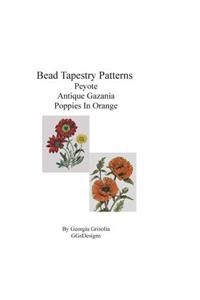 Bead Tapestry Patterns Peyote Antique Gazania Poppies In Orange