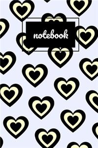 Cream & black heart lilac notebook
