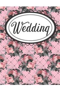 Pink and Black Floral Wedding Planner
