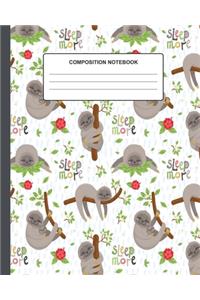 Composition Notebook Sloth