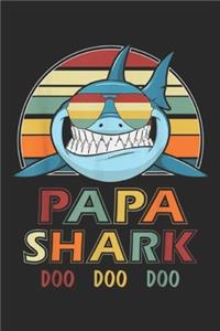 Papa Shark doo doo doo: Papa Shark Father Retro Vintage Birthday Journal/Notebook Blank Lined Ruled 6x9 100 Pages