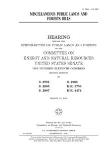 Miscellaneous public lands and forests bills