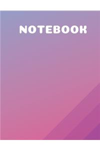 Blank Lined Notebook With Beautiful Blue, Pink, Violent Gradient Cover Art