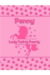 Penny Lady Twirly Pearly: Personalized Draw & Write Book with Her Unicorn Name - Word/Vocabulary List Included for Story Writing