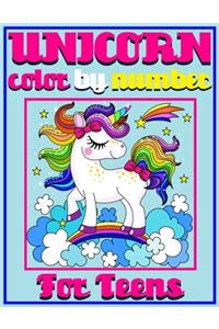 Unicorn Color By Number For Teens