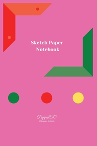 Sketch Paper Notebook Pink Cover 124 pages 6x9-Inches