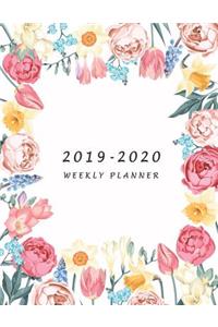 2019-2020 Weekly Planner: Large Two Year Planner with To-Do List (Flower Cover)