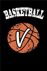 V Monogram Initial Basketball Journal